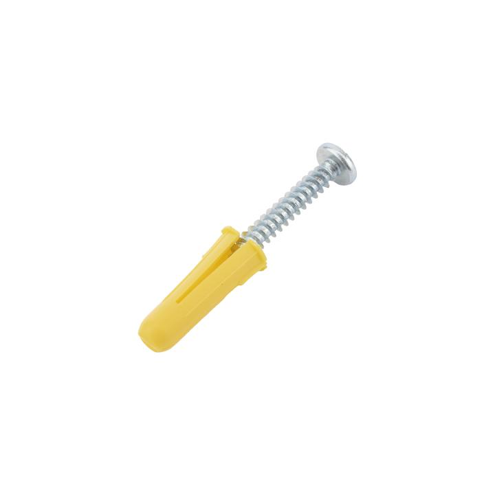 Paquete de 20 taquetes amarillo  1" y 20 tornillos 8mm x 1"