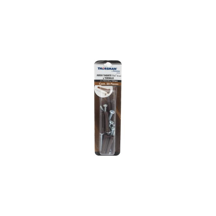 Paquete de 10 taquetes café 1 3/4" y 10 tornillos 10mm x 1 3/4" (1104-05002)