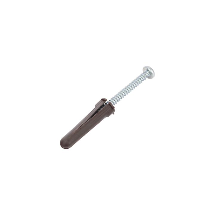 Paquete de 10 taquetes café 1 3/4" y 10 tornillos 10mm x 1 3/4" (1104-05002)