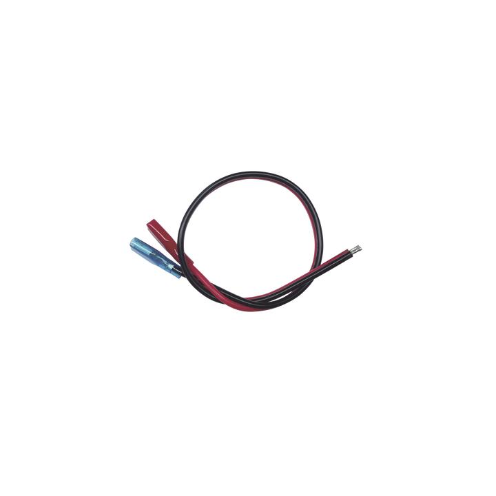 Cables en Paquete Dual / Cable Rojo y Negro / 30 cm (11.81 Pulgadas) / Terminal F1 en un Extremo / Puntas Libres en el
