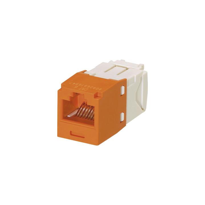 Conector Jack RJ45 Estilo TG, Mini-Com, Categoría 6, de 8 Posiciones y 8 Cables, Color Naranja