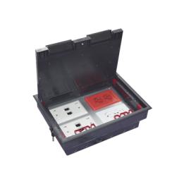 Caja de Piso para Cuatro Módulos Universales (Socket M4), para Alimentación Eléctrica y Redes de Datos (11000-43401)