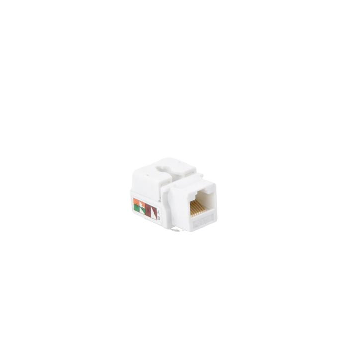 Módulo Jack Keystone Cat5e con Terminación 110 (Punchdown) para Faceplate - Color Blanco