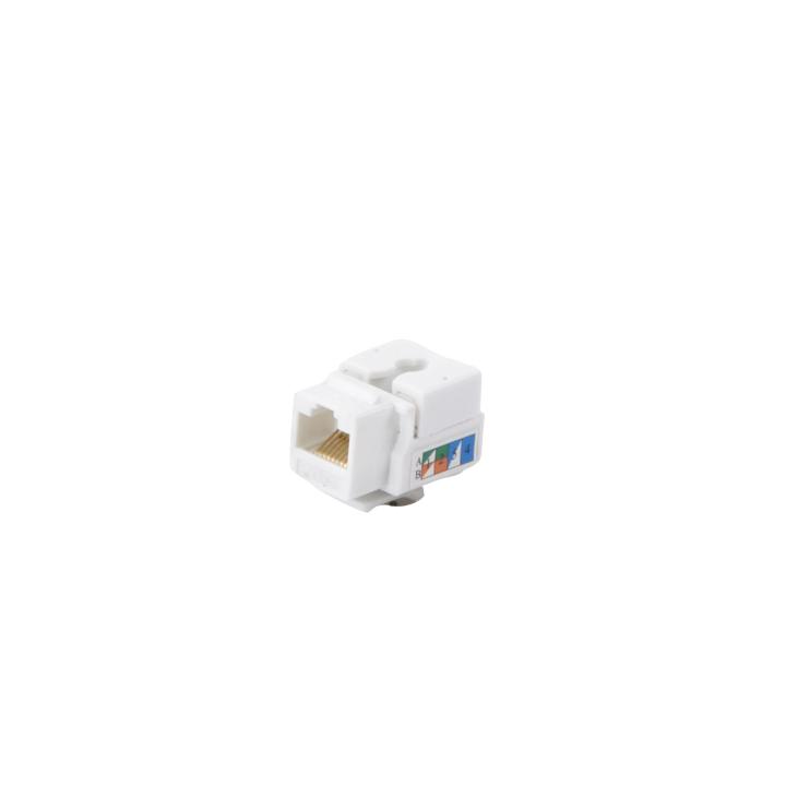 Módulo Jack Keystone Cat5e con Terminación 110 (Punchdown) para Faceplate - Color Blanco