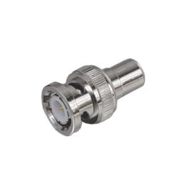 Adaptador en Línea para 75 Ohm, de Conector BNC Macho a RCA Hembra en Aplicaciones de Audio-Video para Cámaras,