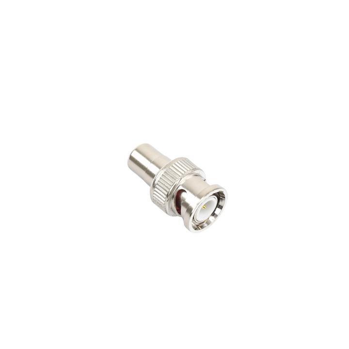Adaptador en Línea para 75 Ohm, de Conector BNC Macho a RCA Hembra en Aplicaciones de Audio-Video para Cámaras,