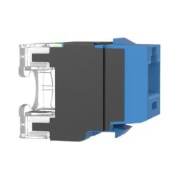 Conector Jack Estilo 110 (de Impacto), Tipo Keystone, Categoría 6A, de 8 Posiciones y 8 Cables, Color Azul