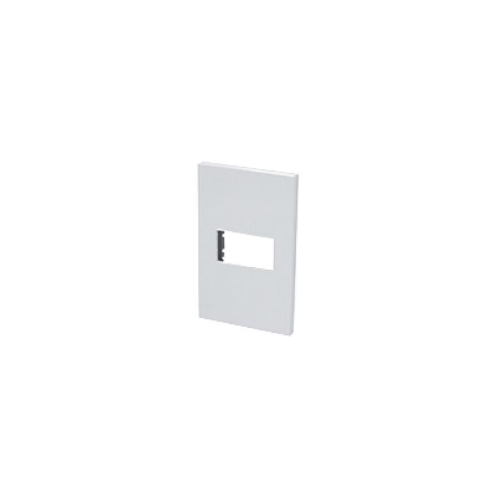 Placa de policarbonato con base de acero para 1 módulo 1/3 color blanco.