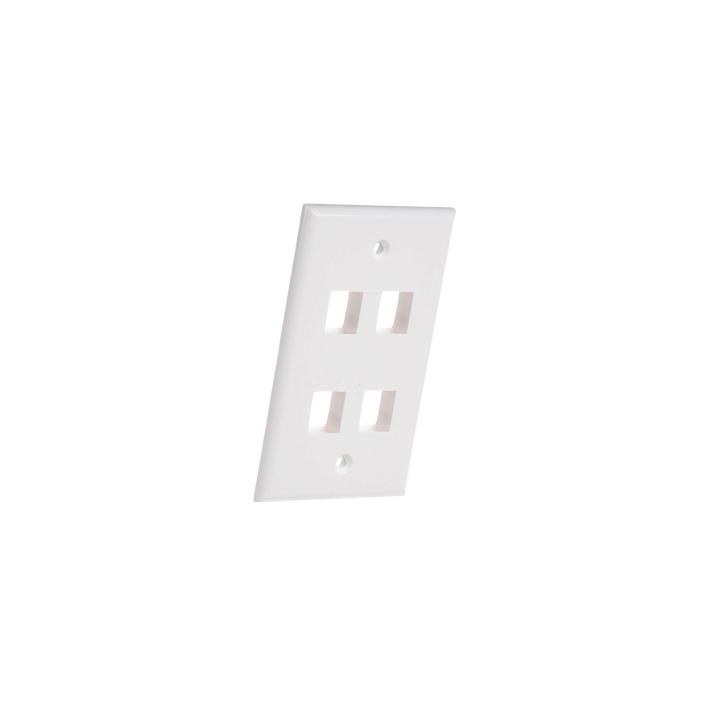 Placa de Pared de 4 Puertos, Keystone, Color Blanco