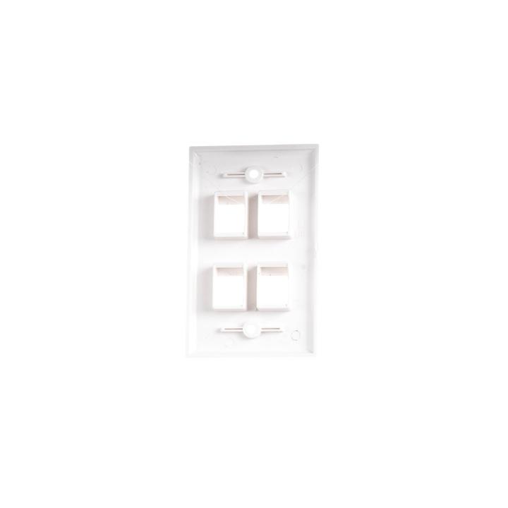 Placa de Pared de 4 Puertos, Keystone, Color Blanco