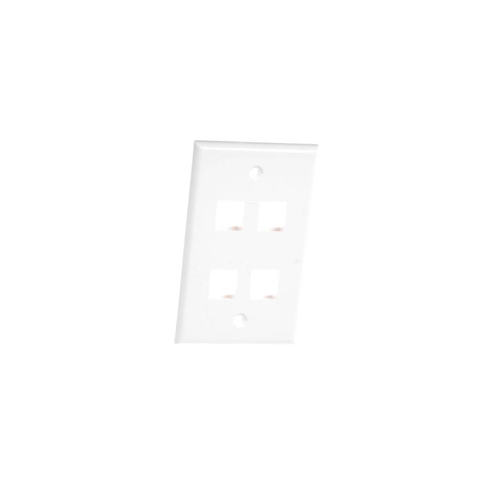 Placa de Pared de 4 Puertos, Keystone, Color Blanco