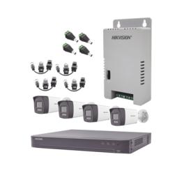 Kit Audio Bidireccional TurboHD 4K-3K / DVR 4 Canales 4K / 4 Cámaras Bala (Exterior) con Bocina y Microfóno Integrado