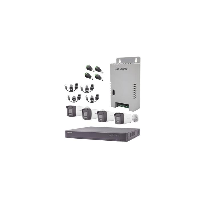 Kit Audio Bidireccional TurboHD 4K-3K / DVR 4 Canales 4K / 4 Cámaras Bala (Exterior) con Bocina y Microfóno Integrado