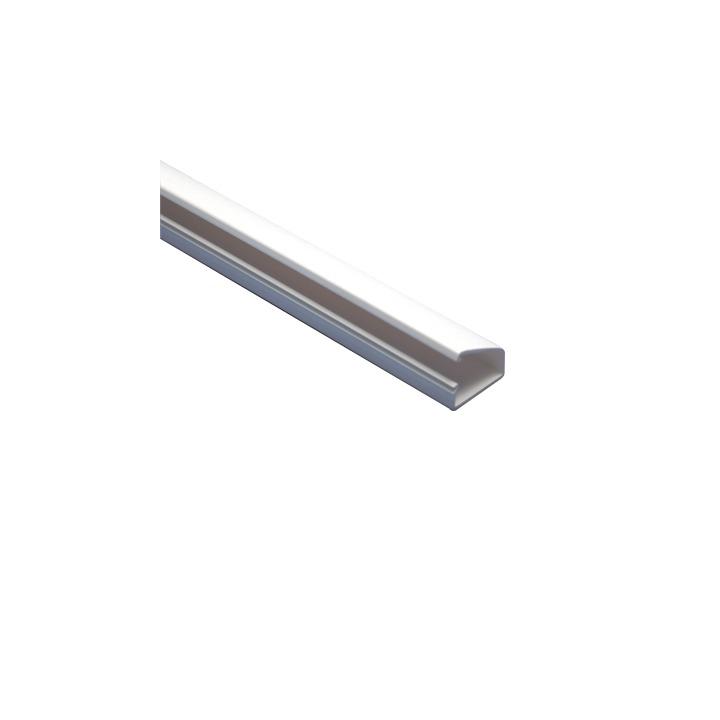 Canaleta blanca tipo bisagra de PVC auto extinguible, con cinta adhesiva, paquete con 4 piezas de 20x10x1100mm