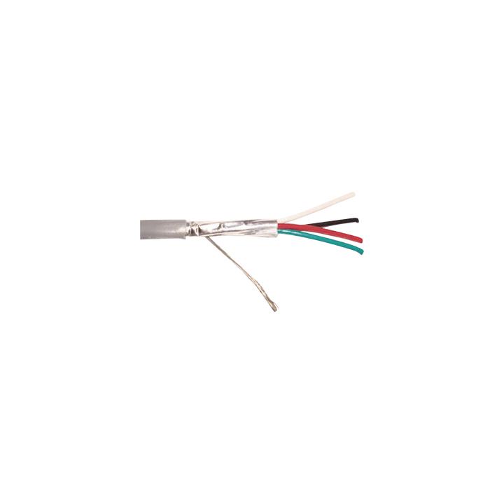 Caja de 305 Metros (1000 Pies) / 4 X 22 AWG / Blindado / CMR, Color Gris. Aplicaciones en Sistemas de Audio, Alarmas y