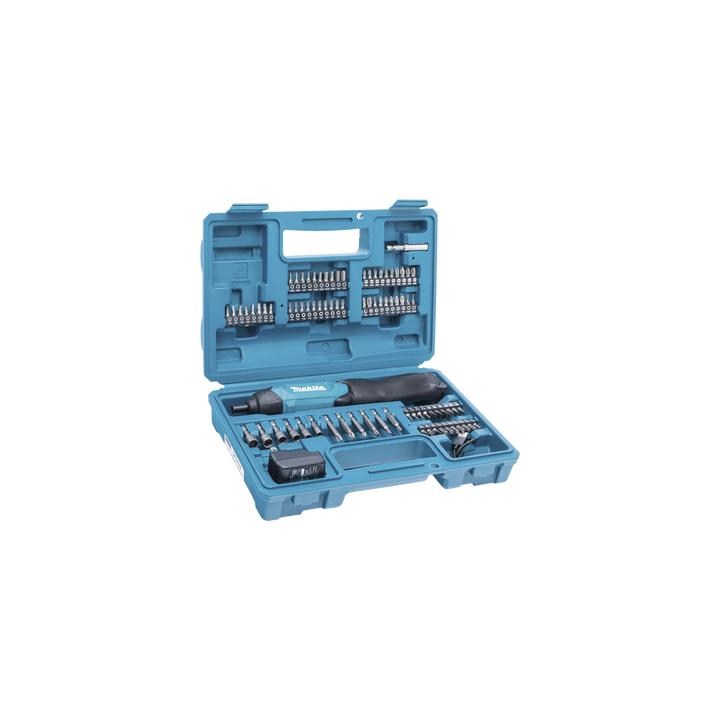 Atornillador Reversible (Broquero 1/4) de 220 RPM con Cargador USB (Incluye 81 Puntas).