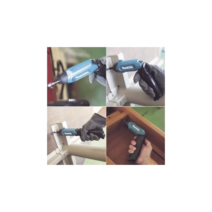 Atornillador Reversible (Broquero 1/4) de 220 RPM con Cargador USB (Incluye 81 Puntas).