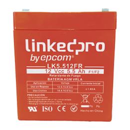 Batería 12 V / 5.5 Ah / UL / Tecnología AGM / Vida útil promedio de 5 años / Retardante a la Flama / Para uso en