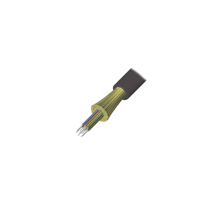 Cable de Fibra Óptica de 6 Hilos, Interior/Exterior, Tight Buffer, No Conductiva (Dieléctrica), LS0H, Multimodo OM4