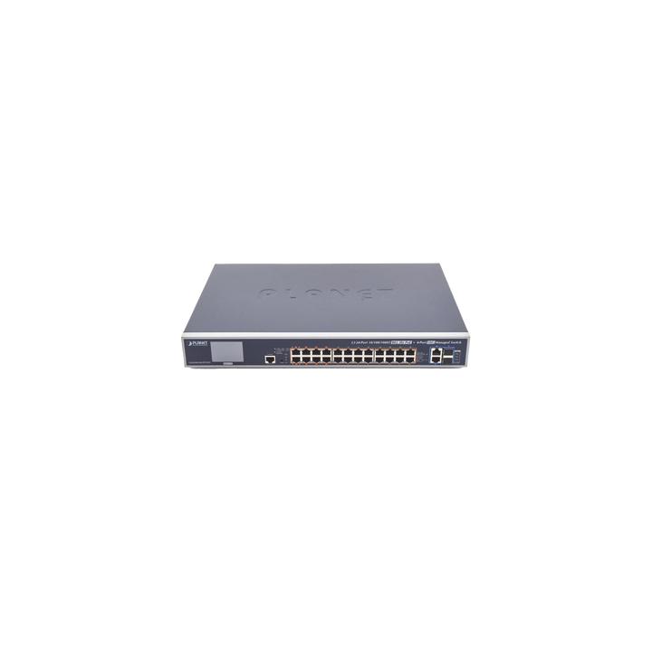 Switch Administrable L3, 24 puertos Gigabit PoE 802.3bt, 2 puertos 10G SFP+, Pantalla Tactil, Fuente Redundante, (600W)