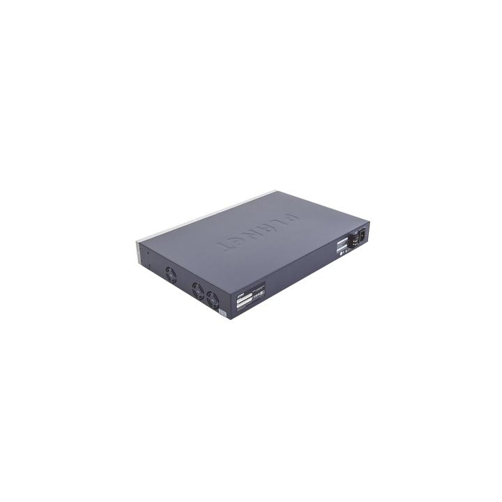 Switch Administrable L3, 24 puertos Gigabit PoE 802.3bt, 2 puertos 10G SFP+, Pantalla Tactil, Fuente Redundante, (600W)