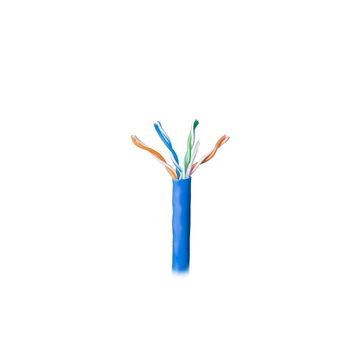 Bobina de 305 Metros (1000 Pies) Cable Par Trenzado Nivel 5 (CAT 5e) / CMR / Color Azul / 4 Pares de Conductores