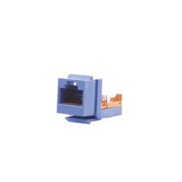 Conector Jack Estilo Leadframe, Tipo Keystone, Categoría 5e, de 8 Posiciones y 8 Cables, Color Azul
