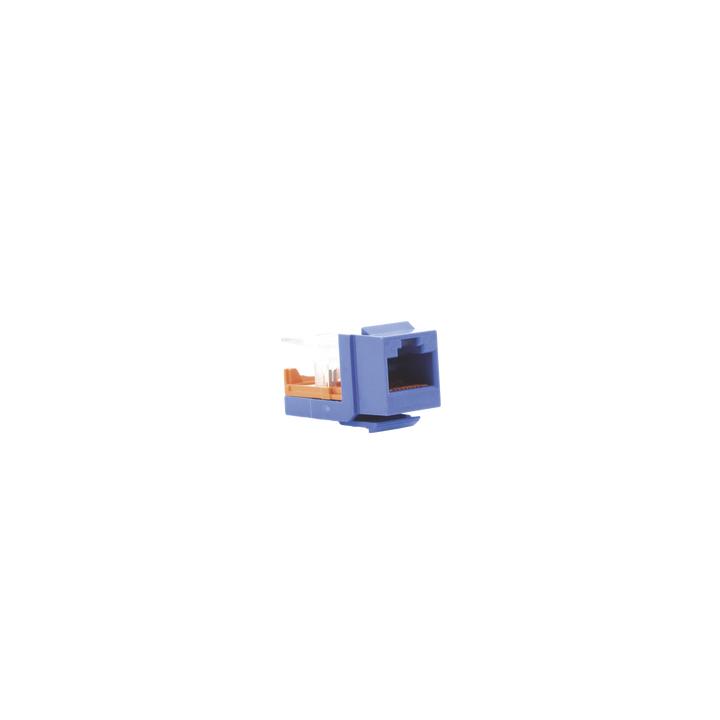 Conector Jack Estilo Leadframe, Tipo Keystone, Categoría 5e, de 8 Posiciones y 8 Cables, Color Azul