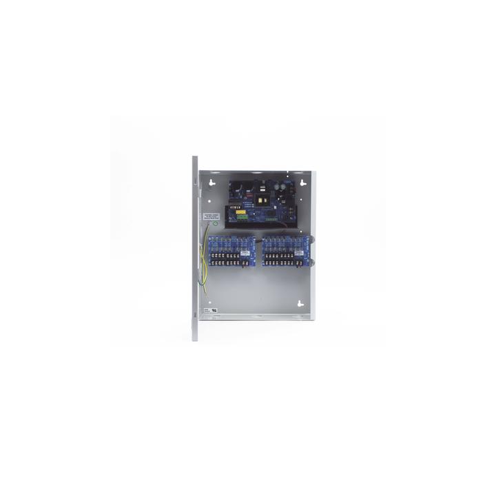 12 Vcc @ 10 A / Fuente tipo control / 16 salidas / capacidad de baterías de respaldo / Requiere batería.