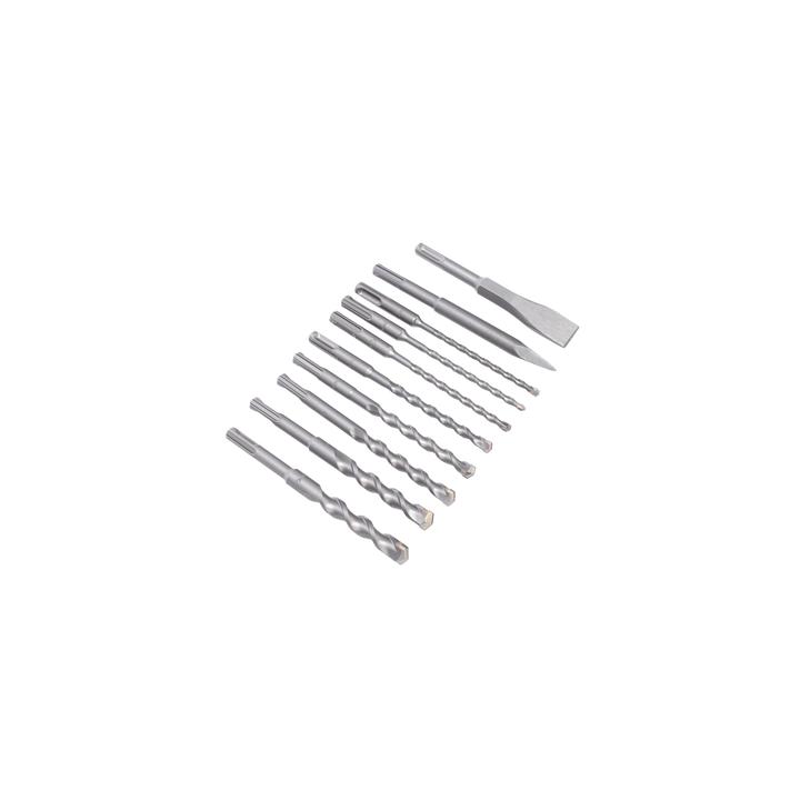 Juego con 10 piezas de brocas y cinceles SDS PLUS