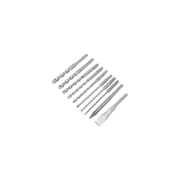 Juego con 10 piezas de brocas y cinceles SDS PLUS