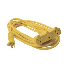 Extensión Eléctrica Tipo Abanico Uso Rudo 8 metros/ 127 V CA - 10 A Máximo / Color Amarilla.