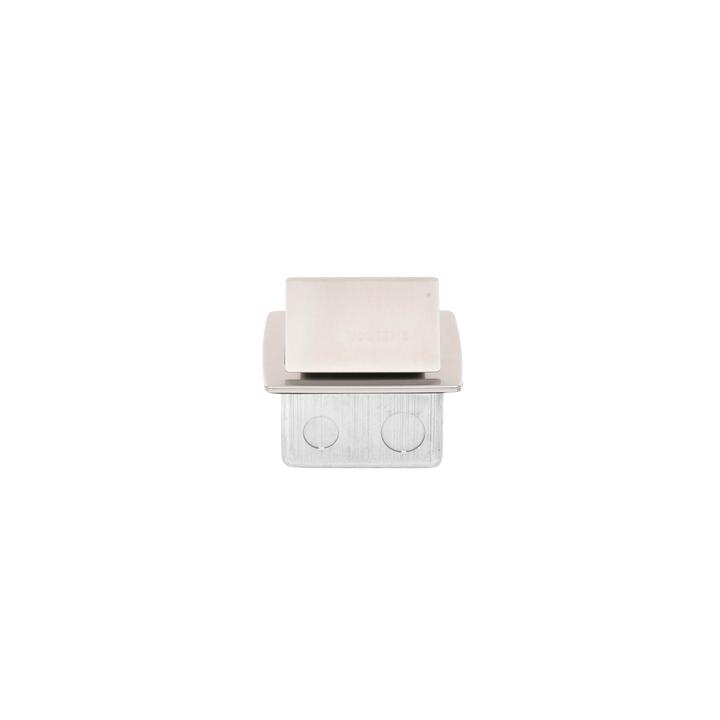 Mini Caja de Piso Rectangular en Acero Inoxidable con 2 Contactos Eléctricos (11000-21201)