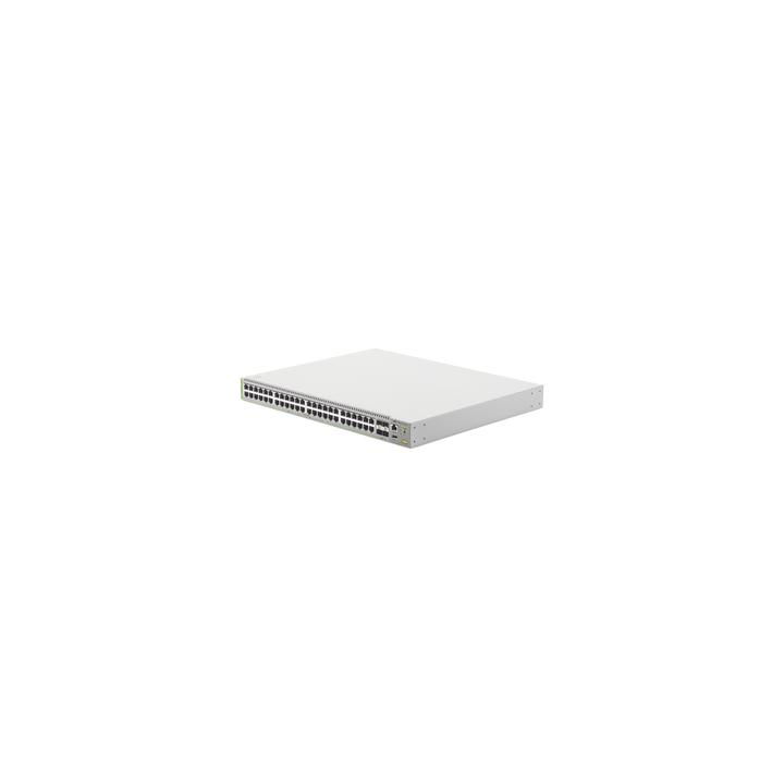 Switch PoE+ Administrable CentreCOM GS980M, Capa 3 de 48 puertos 10/100/1000Mbps + 4 SFP Gigabit, 740 W