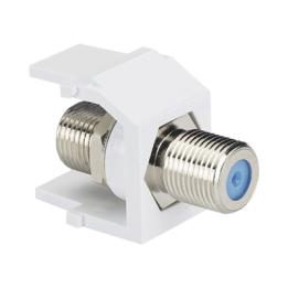 Módulo Acoplador Coaxial Tipo F, Keystone, de 75 Ohms, 3.0 GHz, Color Blanco