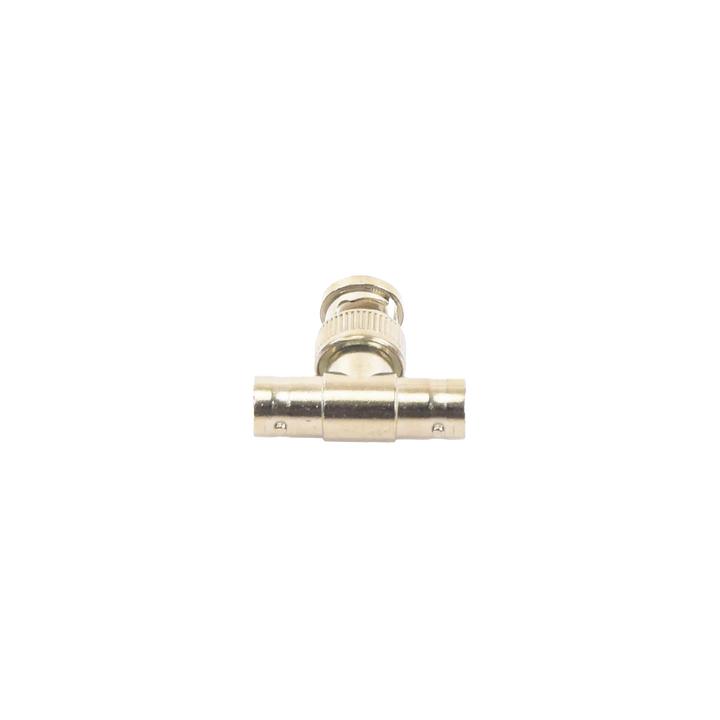 Adaptador en T para 75 Ohm de Conector BNC Macho a Doble BNC Hembra, Níquel/ Oro/ Teflón.