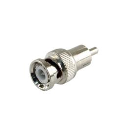 Adaptador en Línea para 75 Ohm, de Conector BNC Macho a RCA Macho en Aplicaciones de Audio-Video para Cámaras,