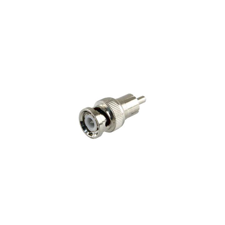 Adaptador en Línea para 75 Ohm, de Conector BNC Macho a RCA Macho en Aplicaciones de Audio-Video para Cámaras,