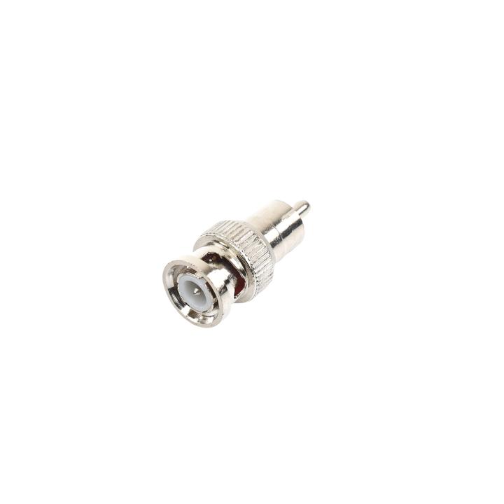 Adaptador en Línea para 75 Ohm, de Conector BNC Macho a RCA Macho en Aplicaciones de Audio-Video para Cámaras,