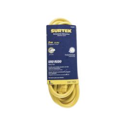 Extensión Eléctrica de Uso Rudo 2 metros / 127 V CA 10 A Máximo /  Color Amarillo.