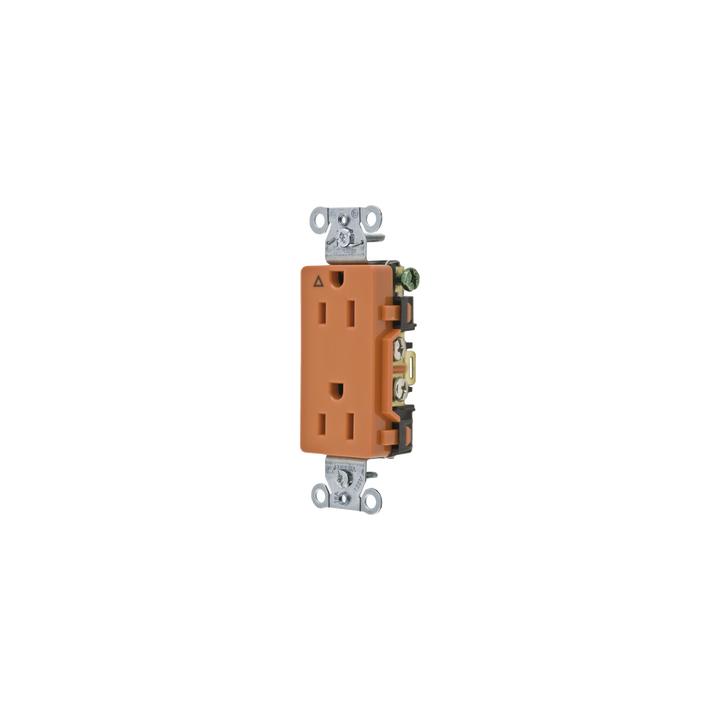 Contacto Dúplex Conexión a Tierra Aislada/ 15A 125V/ 2 polos 3 Hilos/ Nema 5-15R /Grado Comercial Decorativo/ Color