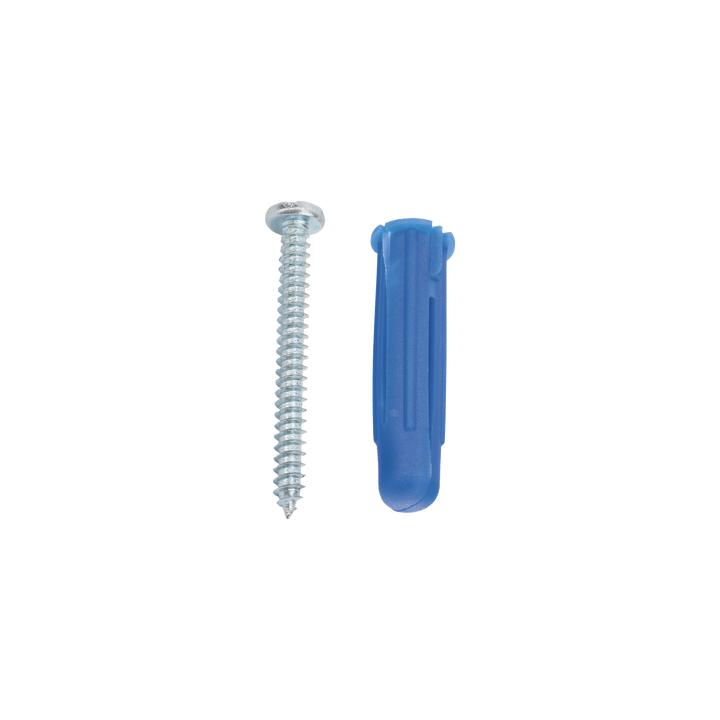 Paquete de 6 taquetes azul 2" y 6 tornillos 12mm x 2" (1105-05002)