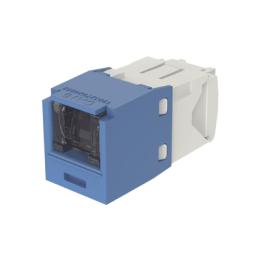 Conector Jack RJ45 Estilo TG con Ventana, Mini-Com, Categoría 6, de 8 Posiciones y 8 Cables, Color Azul