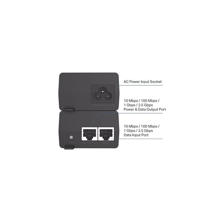 Inyector PoE+ (30W) / Gigabit 802.3 af/at / 2 puertos 10/100/1000 Mbps / Plug and Play / Fuente alimientación Integrada