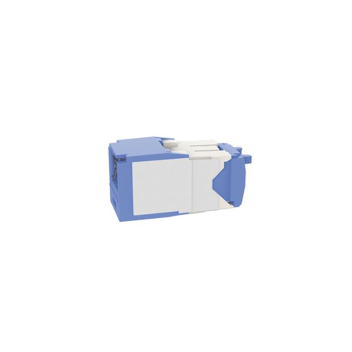 Conector Jack RJ45 Estilo TG con Ventana, Mini-Com, Categoría 6A, de 8 Posiciones y 8 Cables, Color Azul