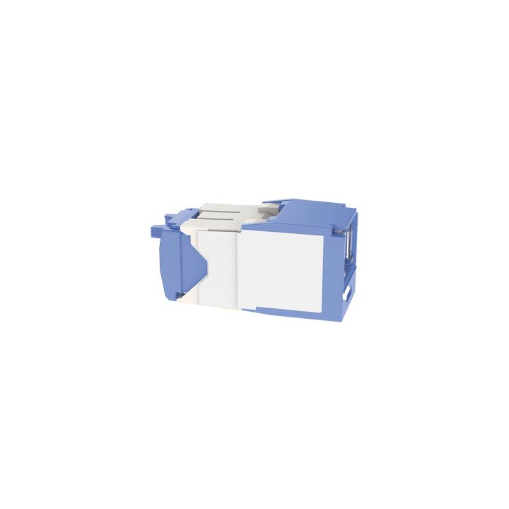 Conector Jack RJ45 Estilo TG con Ventana, Mini-Com, Categoría 6A, de 8 Posiciones y 8 Cables, Color Azul