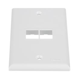 Placa de Pared Vertical, Salida Para 2 Puertos Keystone, Color Blanco