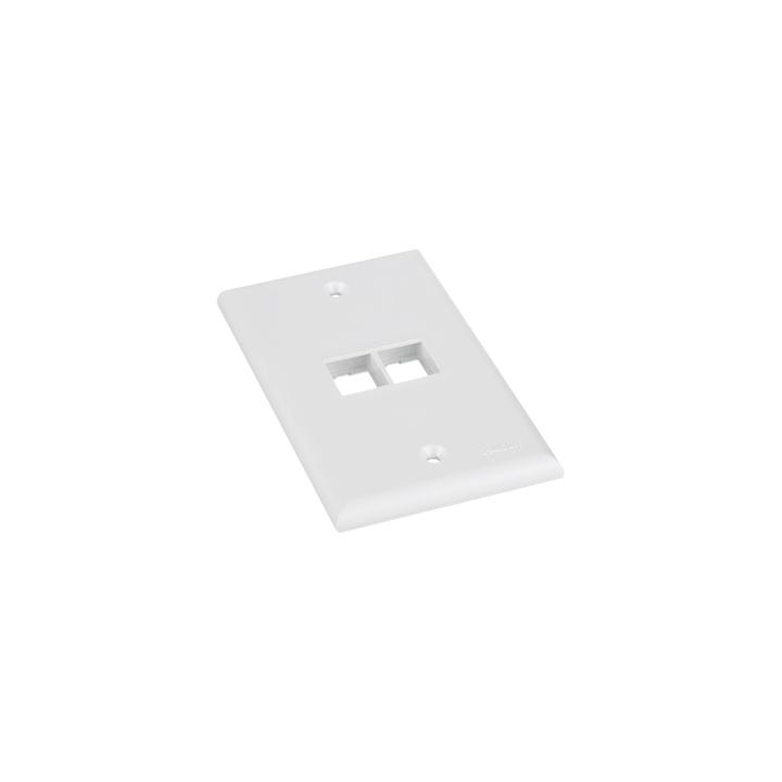 Placa de Pared Vertical, Salida Para 2 Puertos Keystone, Color Blanco