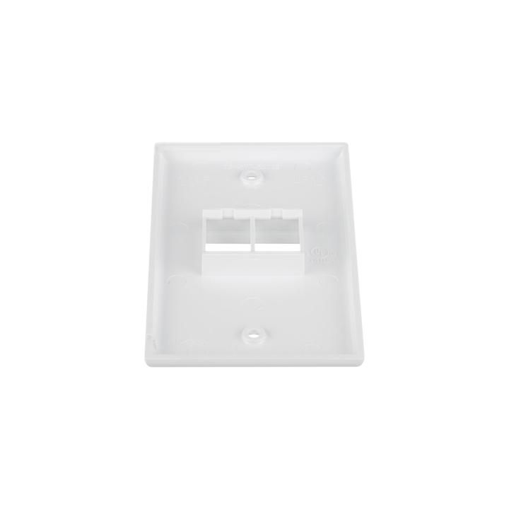 Placa de Pared Vertical, Salida Para 2 Puertos Keystone, Color Blanco