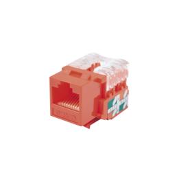 Módulo Jack Keystone Cat6 con Terminación 110 (Punchdown) para Faceplate - Color Rojo